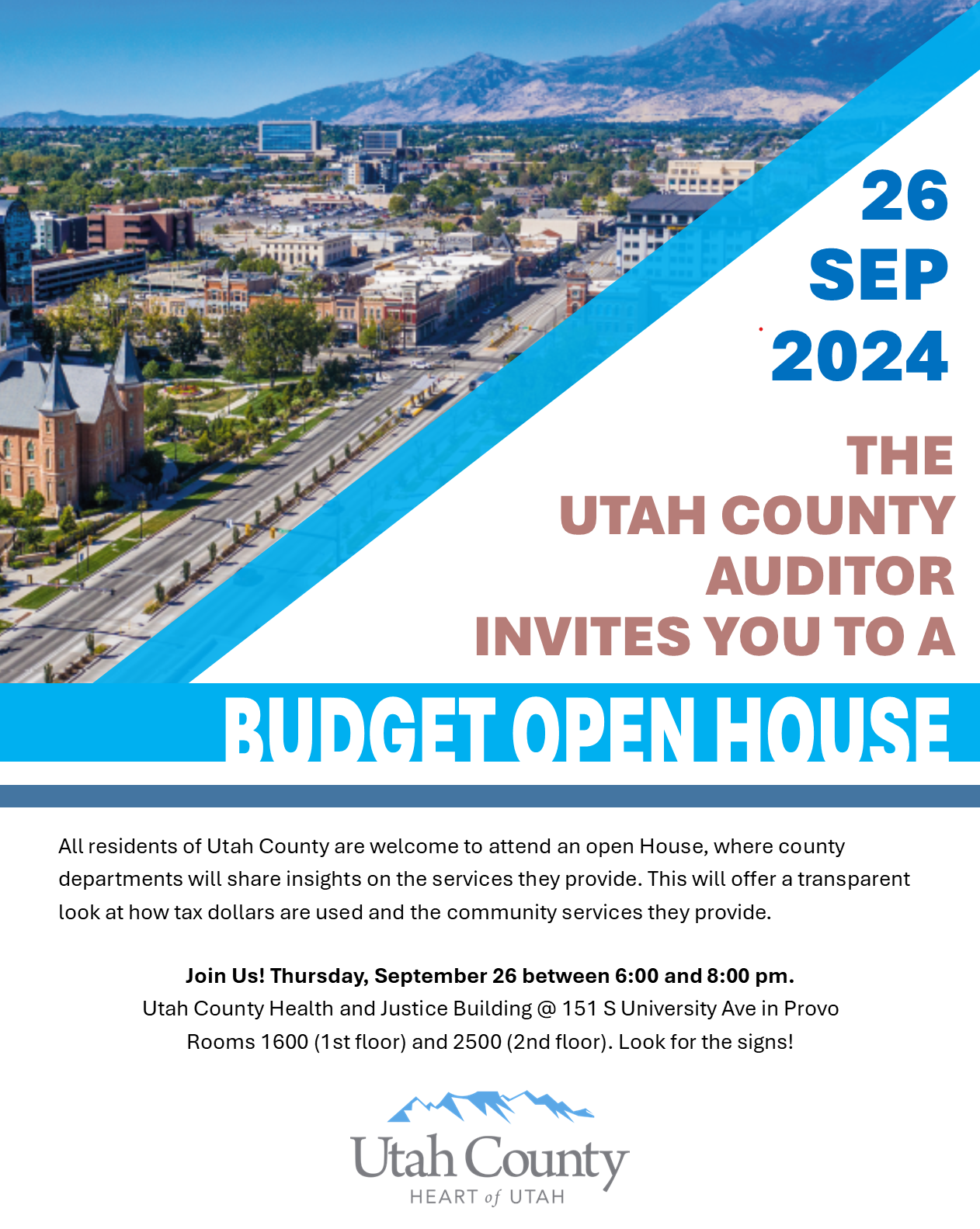 Flyer for Budget Open House