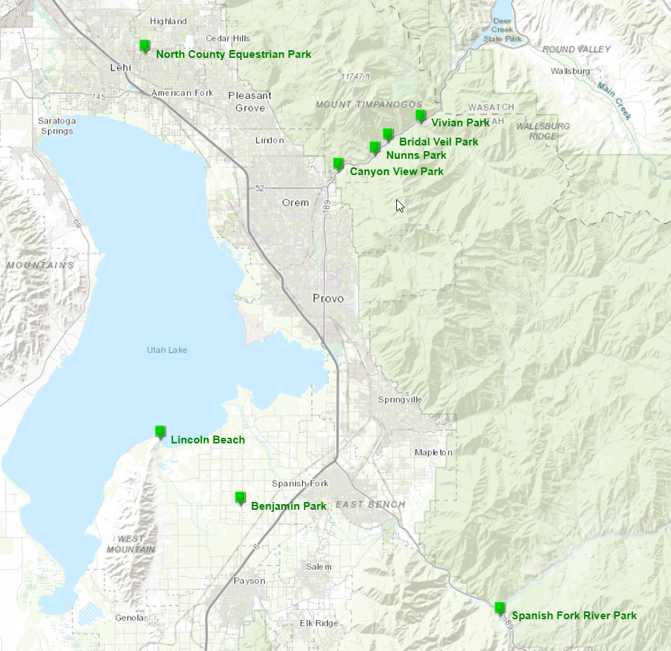 Utah County Parks and Trails Map